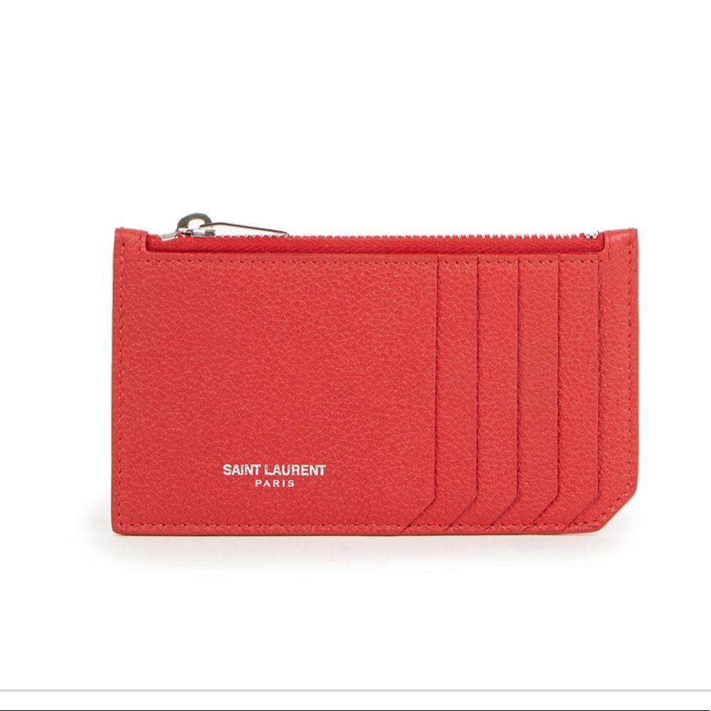 Saint Laurent Leather Fragments Card Caseholder / Wallet